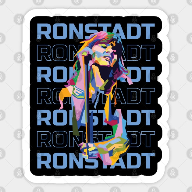 Abstract Geometric Linda Ronstadt Sticker by smd90